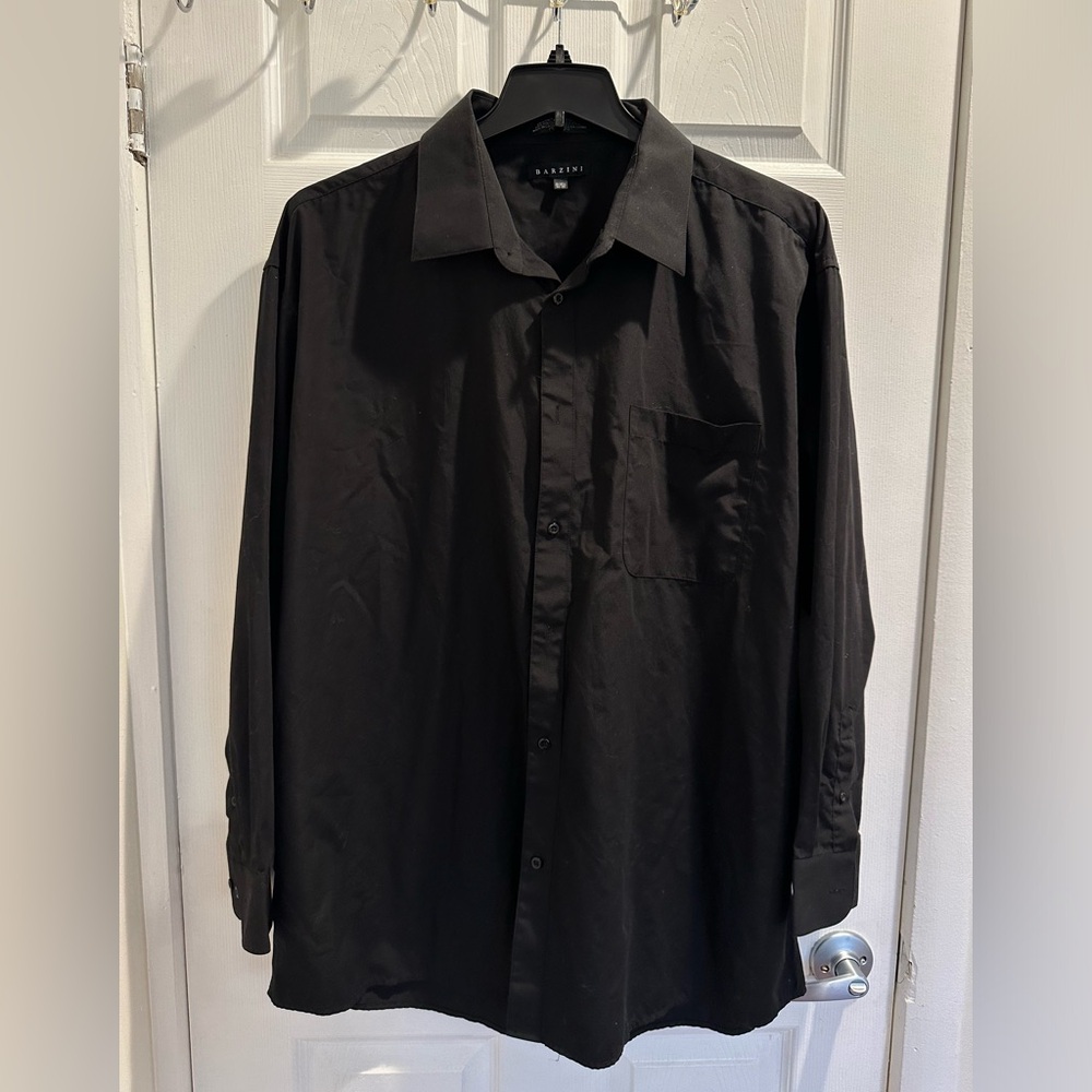 Barzini Slim Fit Men's Black Dress Shirt